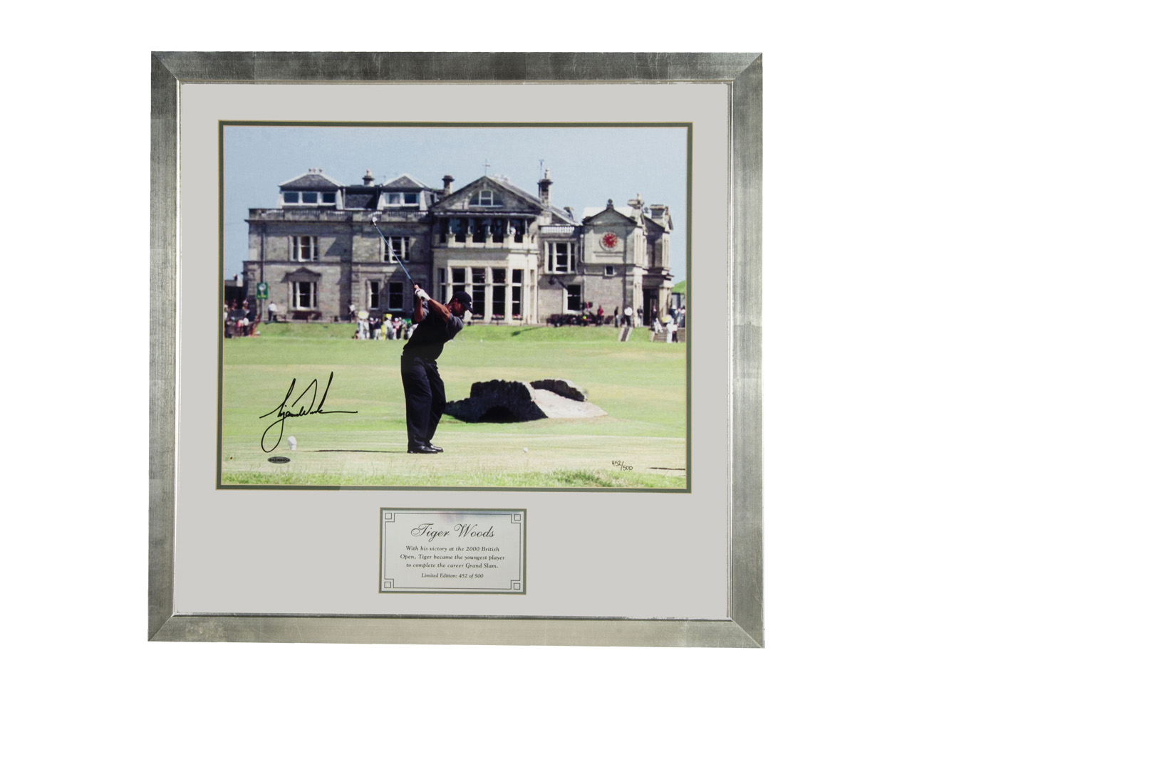 large signed photograph of Tiger Woods