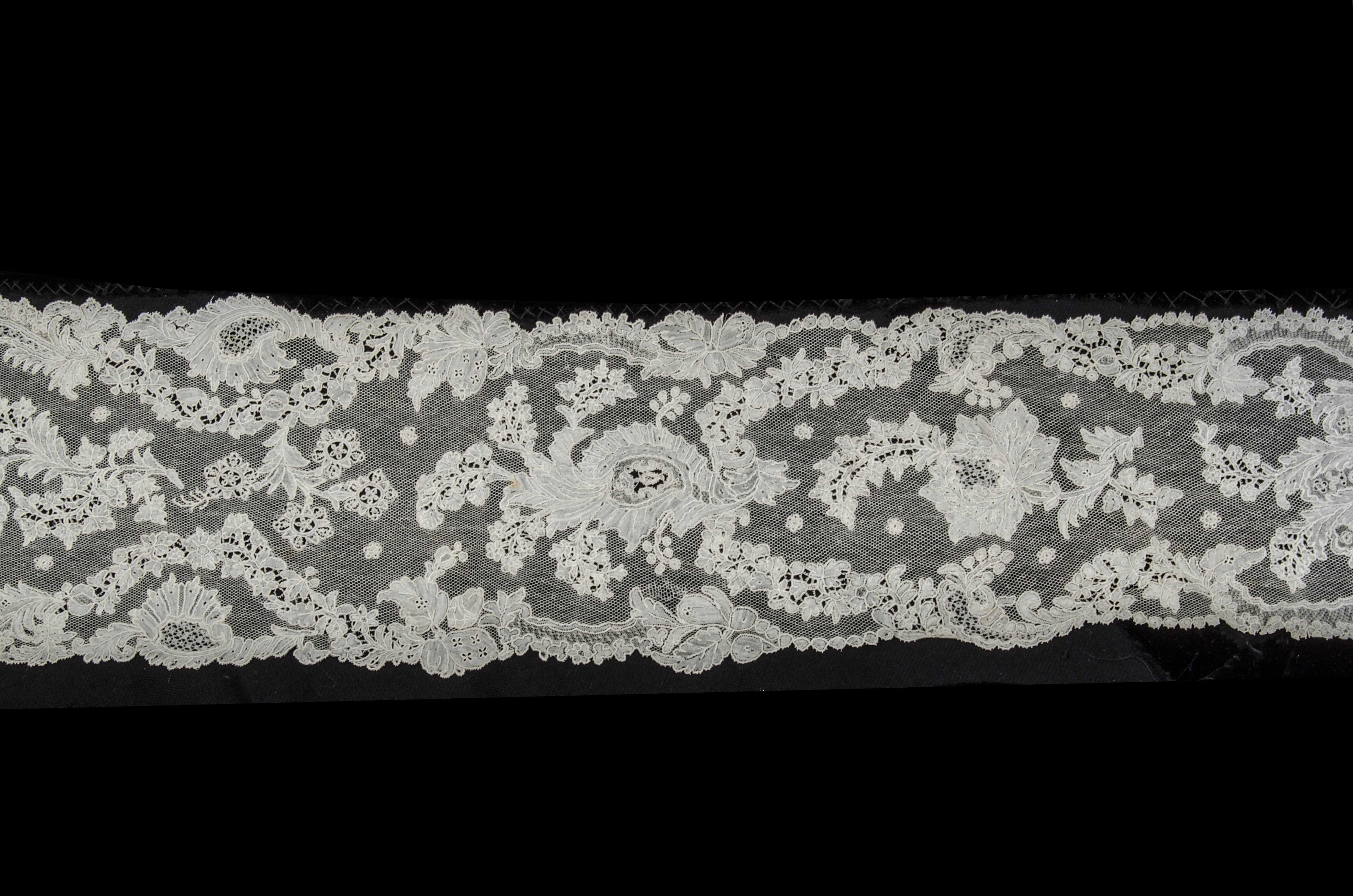 A pair of lappets of Alencon lace, mid 18th Century